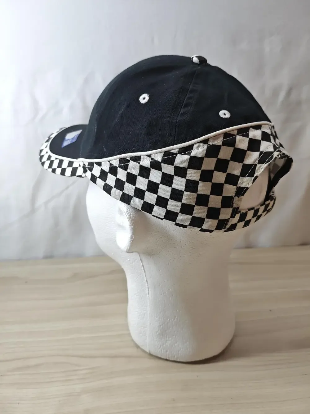 Circle Ten CTX Hat Cap Strap Back Black White Checkered Racing Embroidered Mens